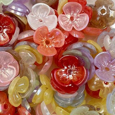 9.5mm 100 Buc Mărgele Distanțiere Colorate Mici cu Flori Mărgele Libere Pentru Brățară DIY Colier Farmece Confecționare Bijuterii Material Mărgelat Handmade