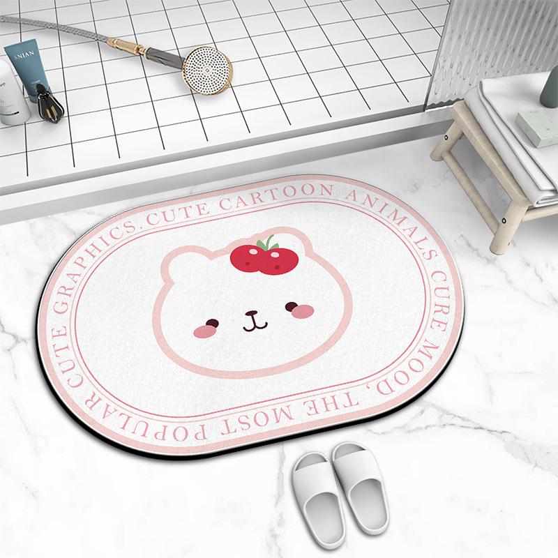 Toilet Cartoon Mat Bathroom Absorbent Mat Toilet Non-slip Door Mat Door Mat Carpet Bedroom Can Be Washed By Hand