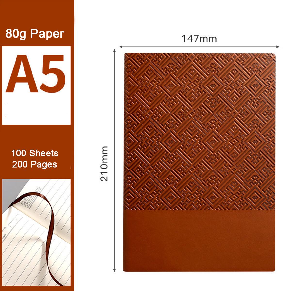 

Мягкая кожаная тетрадь для школьников, дневник, деловой блокнот, журнал для записей рабочих совещаний, справочник, 100 листов, 200 страниц A5