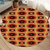 Vintage 70er Jahre Geometrischer Runder Teppich Abstraktes Wirbelstreifenmuster Rutschfester Teppich für Wohnzimmer Schlafzimmer Stilvolle Heimdekoration