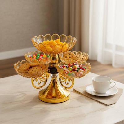 Plat à Fruits Rotatif Élégant & Décoratif Plateau à Snacks MultiNiveaux Design Élégant Support de Service à Niveaux