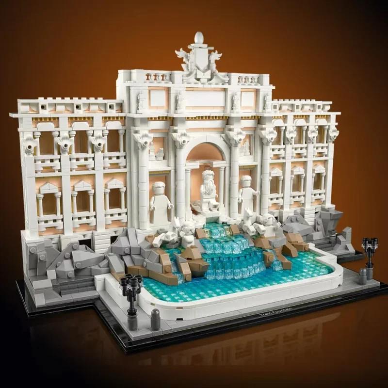 1880 pezzi Modello di Edificio Fontana Famoso nel Mondo Puzzle a Blocchi di Assemblaggio Kit Educativo per Adulti Regalo di Compleanno Natale