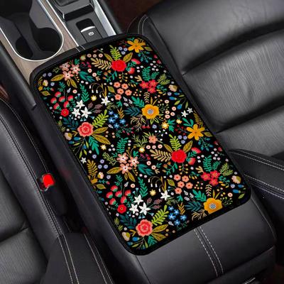 Garden Wildflowers Universal Armrest Cover Pad, Car Center Console Cushion Pad, Protect from Pet Claws, Dirt, and Sticky Fingers, Comfortable Car