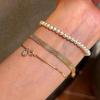 Stainless Steel 18K Gold Plated Exquisite Weaving Mesh Bracelets for Women Chunky Trendy Link Chain Adjustable Bracelet Jewelry