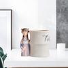 Classical Girls Pen Holder Figurine Ornament Makeup Crafts Resin Flower Container for Desktop