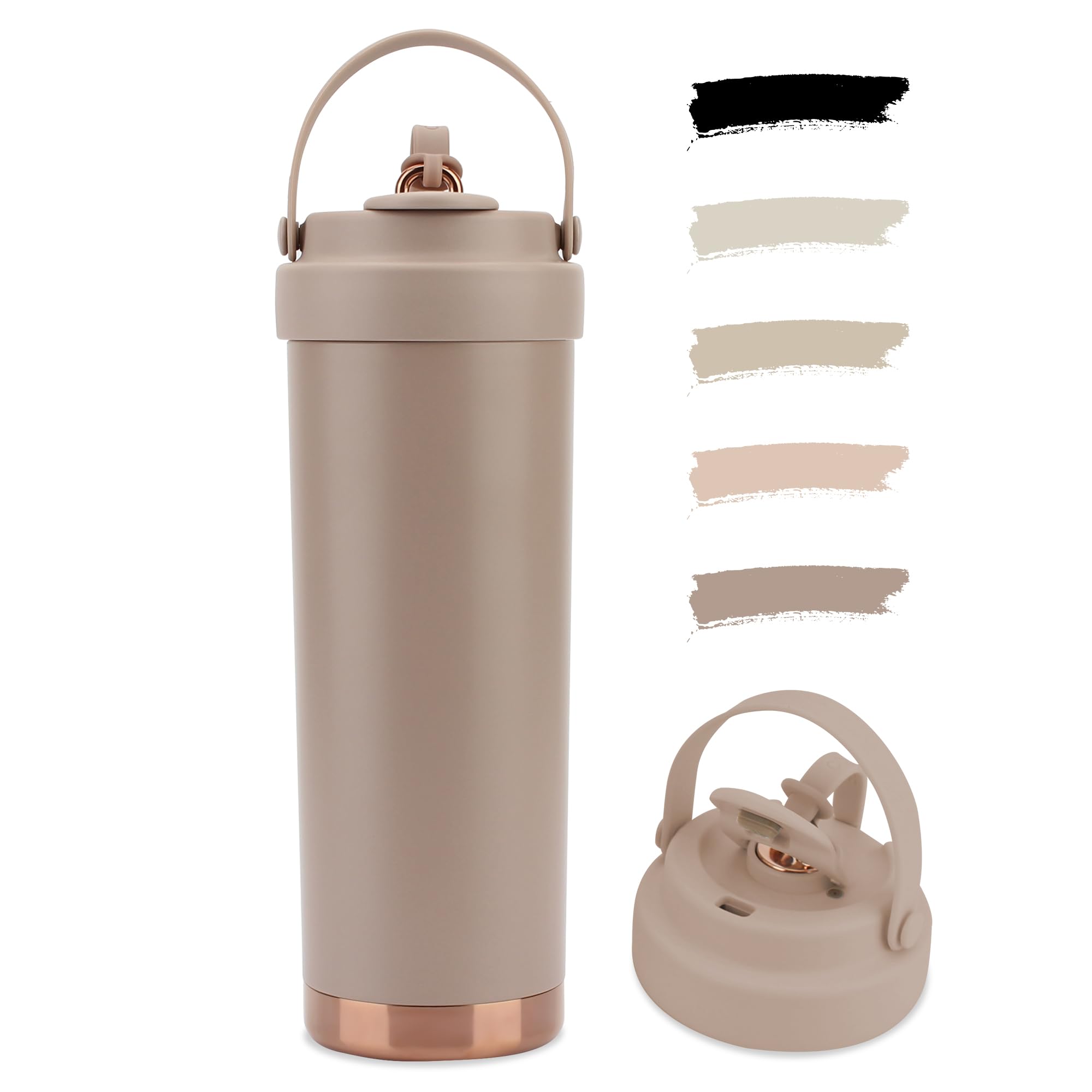 

SKIASE Тамблер с керамическим покрытием для воды с прямым контактом из нержавеющей стали для холодных и горячих напитков, легко популярный для и темно-розовая соломинка,