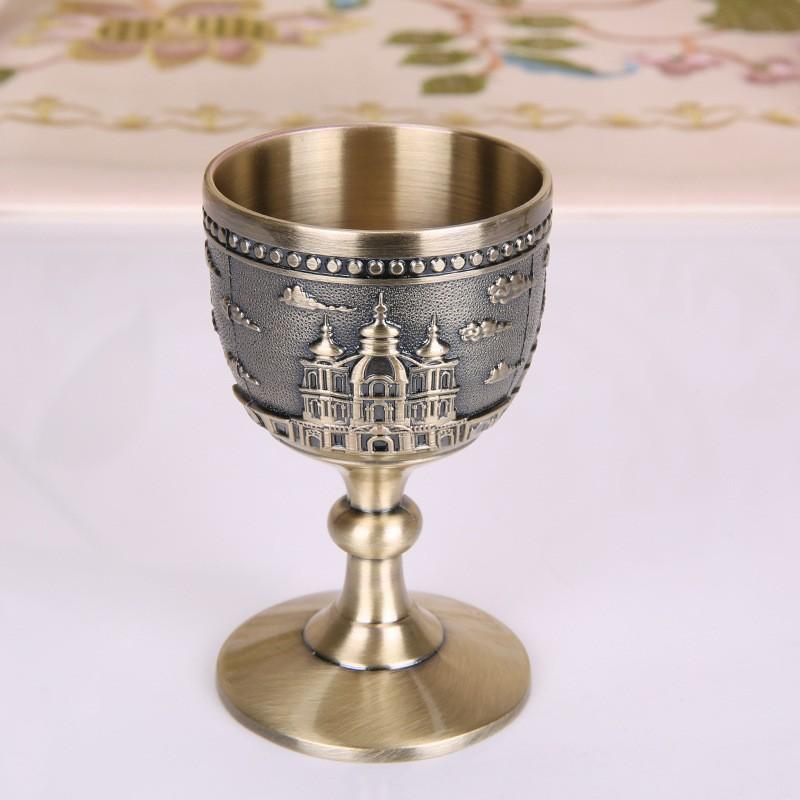 Zinc Alloy Vintage Drinking Cup Baijiu Whiskey Vodka Small Shot Glass Home Bar Decorative Spirit