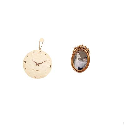 Minimalist Modern Nordic Wall Clock And Ornate Resin Photo Frame Decorative Hanging Ornament for
