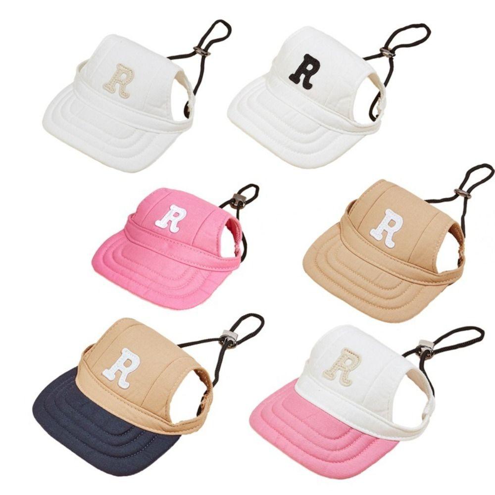 Breathable Embroidered Dog Cap Ear Holes Dog Bonnet Cap Fashion Dog Sun Hat Outdoor