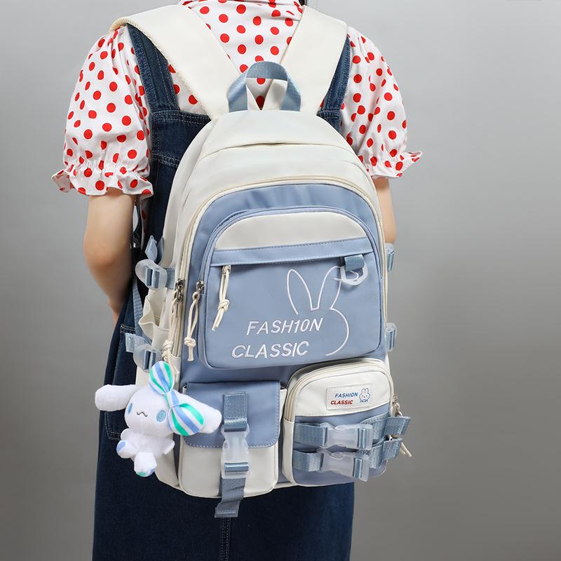 School bag, high-value simple backpack, male high school and university, lightweight computer bag, large-capacity burden-reducing backpack.
