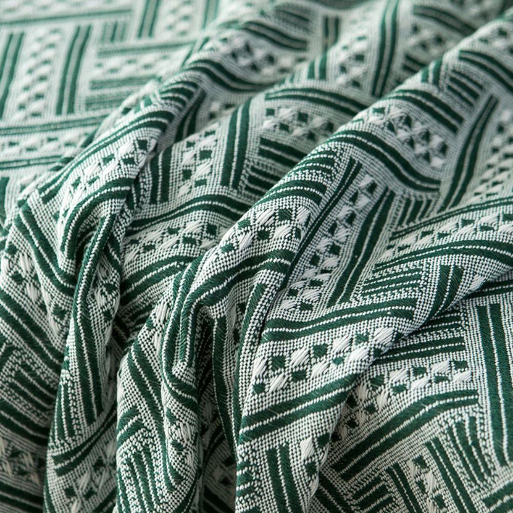 French Rustic Interweaving Grid Tablecloth Rectangular Coffee Table Mat Table Cover Dining Table