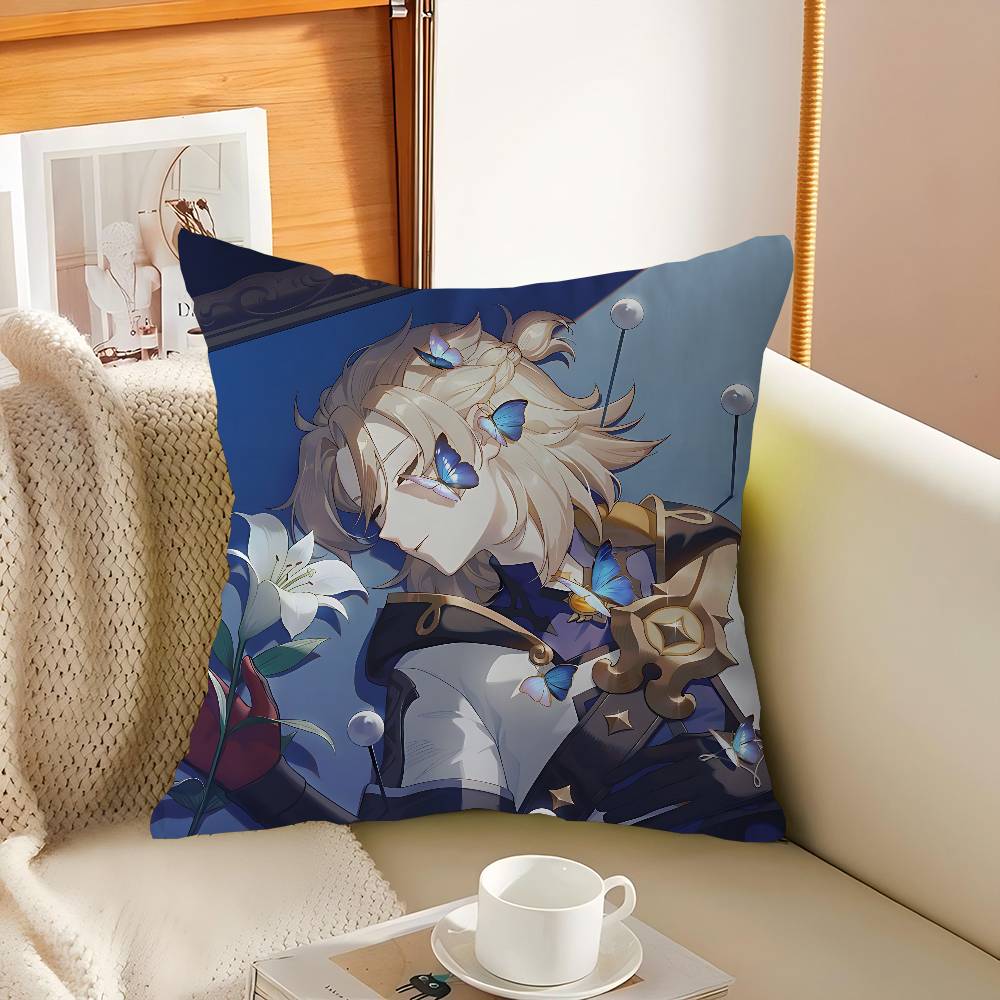 Genshin Albedo Pillow Cushion Cover Pillowcase Living Room Sofa Home Decor Customized