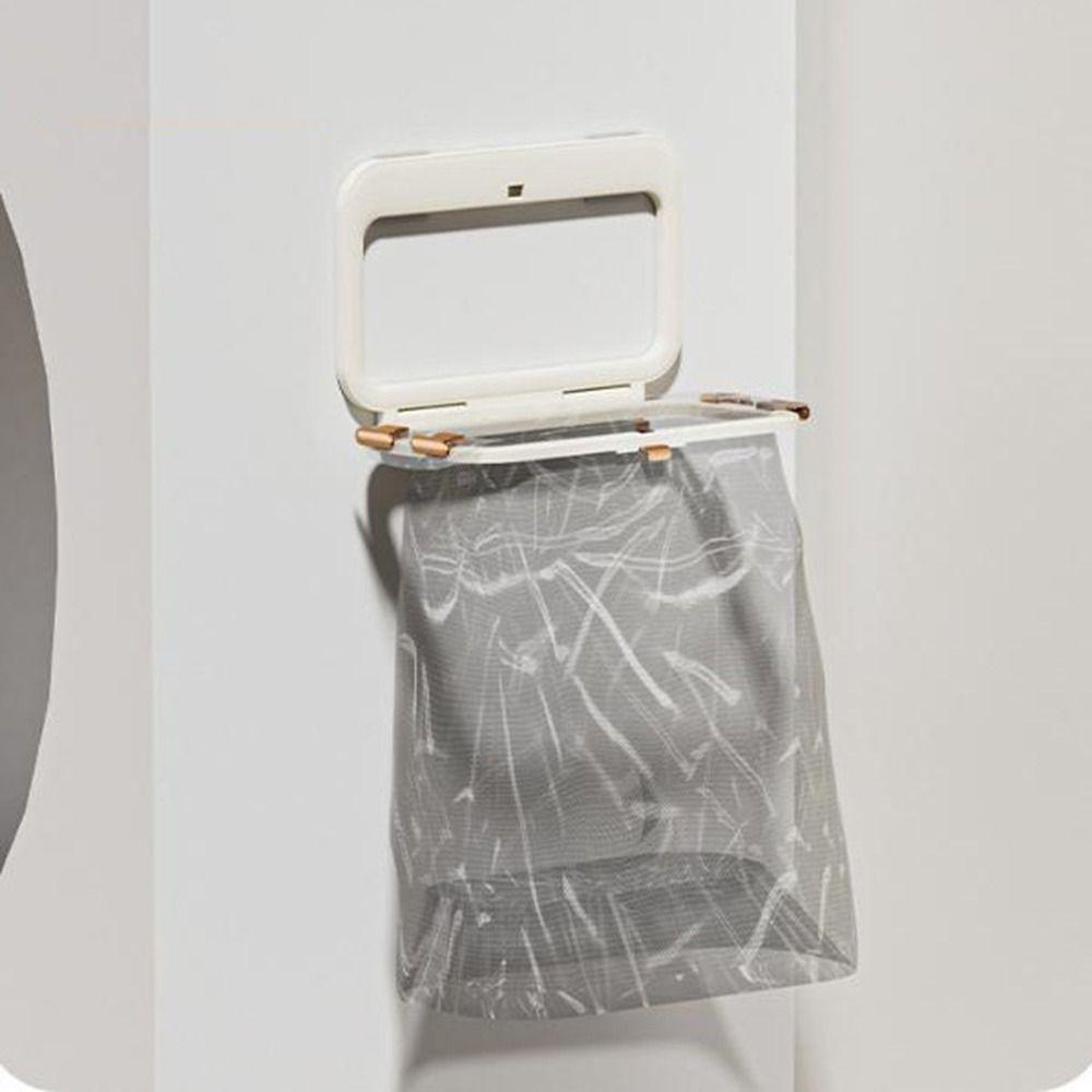 No-Drill Folding Trash Bag Holder Plastic Plastic Bag Holder Garbage Bag Holder for Kitchen