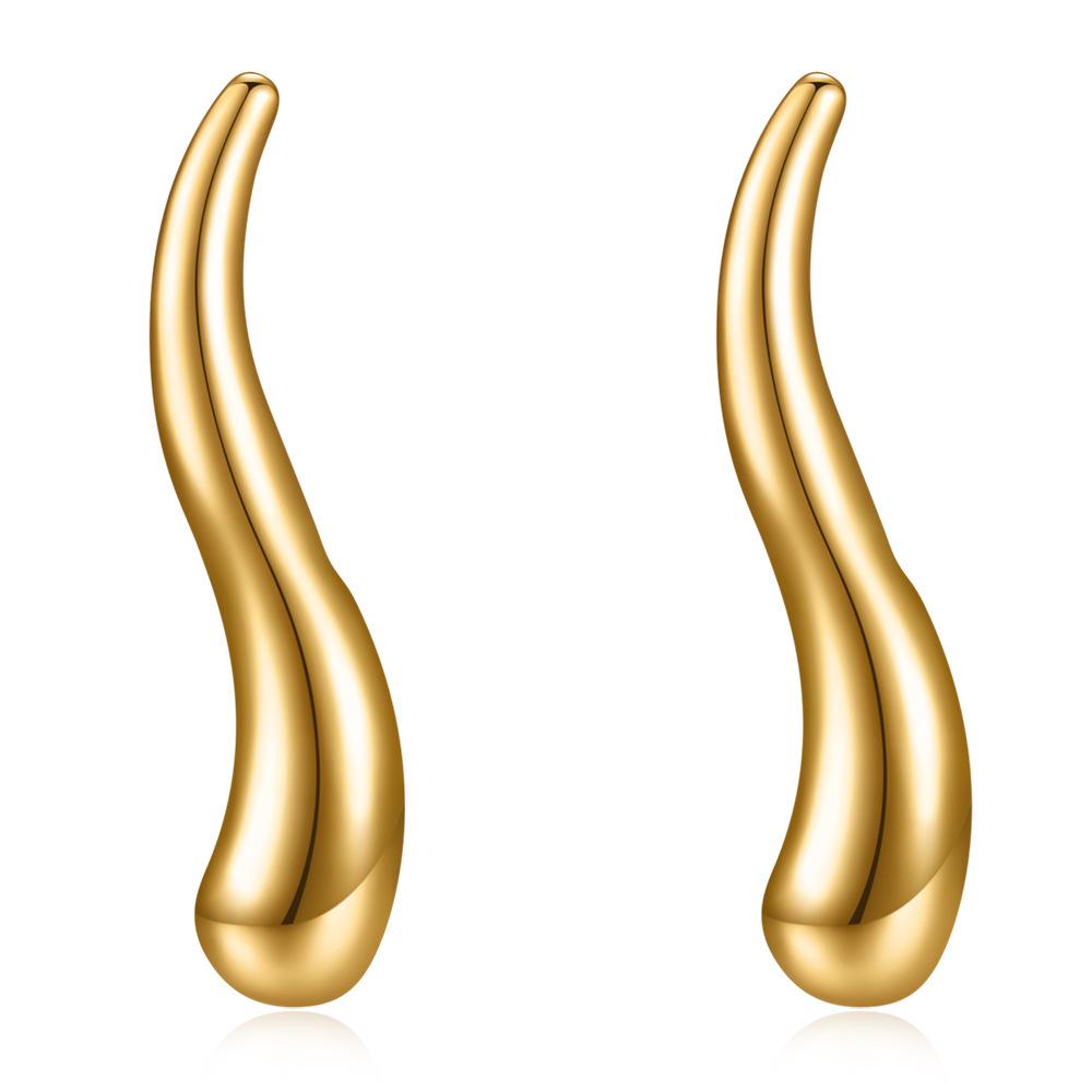 European & American 53MM Stainless Steel Water Drop Earrings