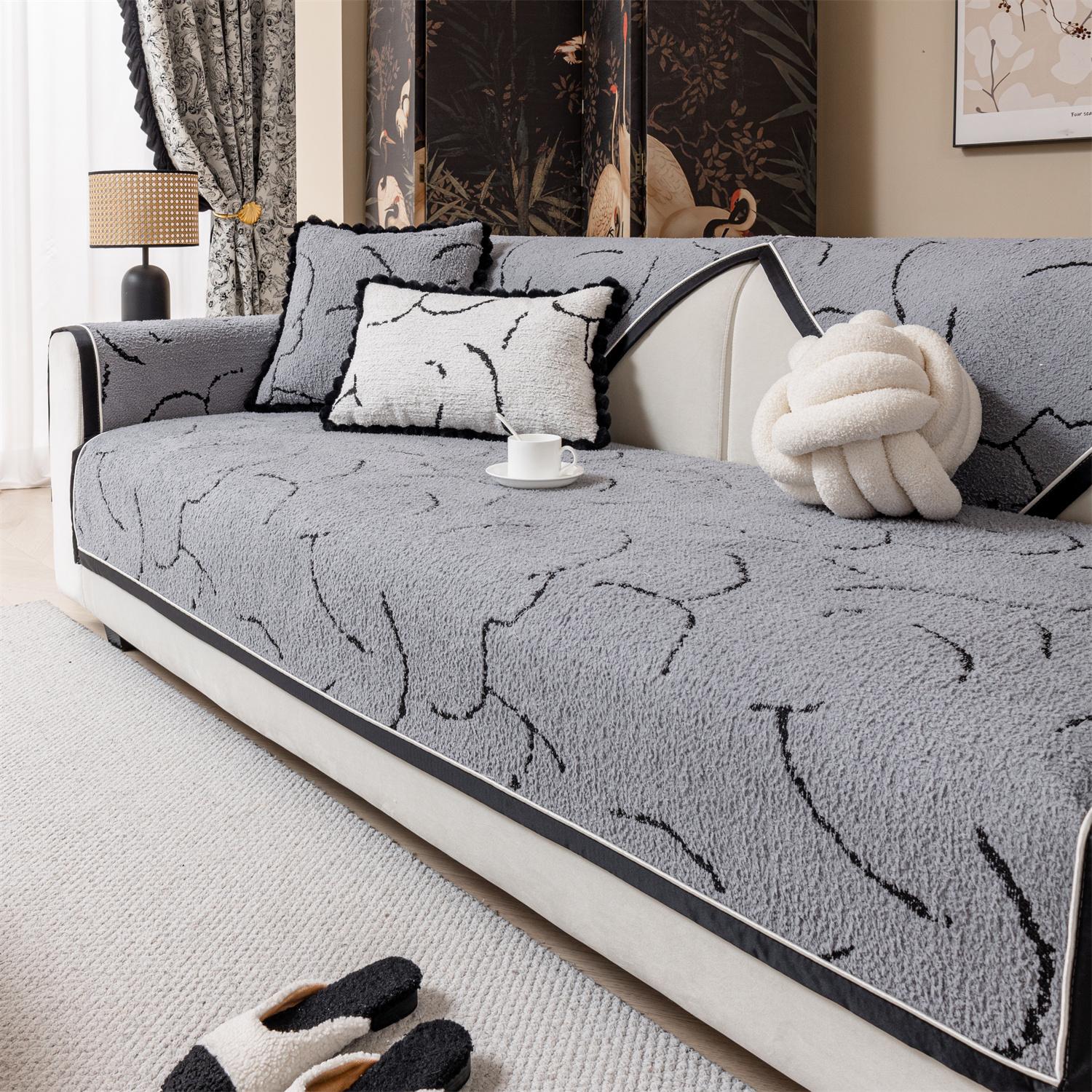 

Толстые линии жаккард пушистый теплый осенне-зимний чехол для дивана в гостиной подушка для сиденья полотенце чехлы Декор 60*60