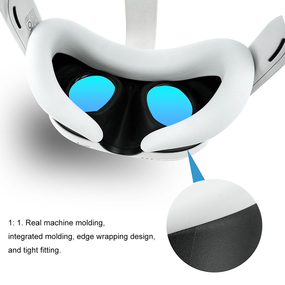 5pcs/Set Silicone VR Face Cover For Meta Quest 3 Lens Protector Cap Kit Sweat Proof Face Protective Mask For Meta Quest 3 VR