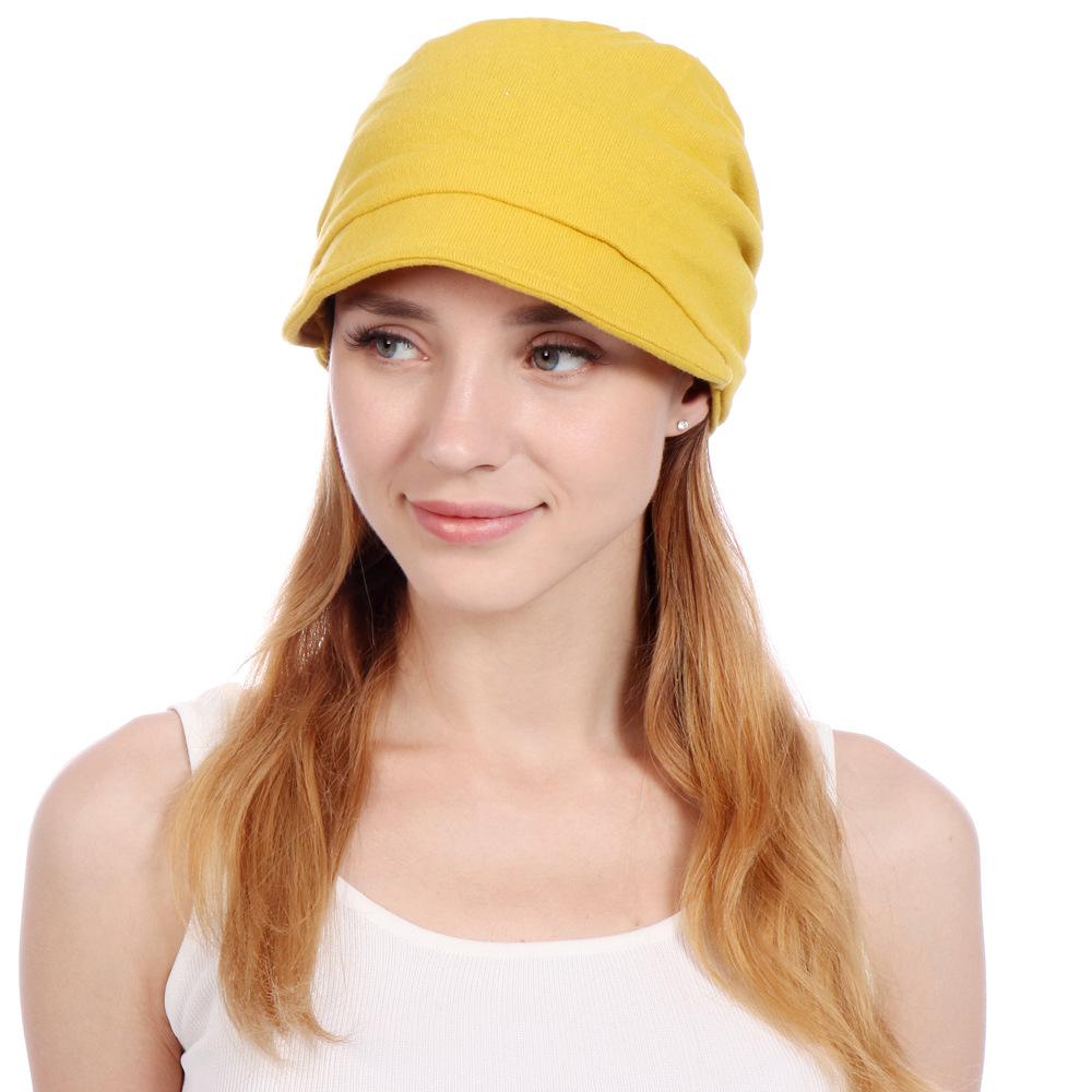 New Fashion Turban Cap For Women Muslim Plain Brim Hats Stretch Turban Chemo Loss Head Wrap Beanie Casual Head Wrap Scarf