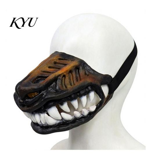 Spooky Pet Accessories Hell Hound Muzzle for Dogs, Scary Natural Latex Beast Costume Mask Funny Puppy with Adjustable Straps, Halloween Party Cosplay