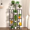 7-Tier Metal and Wood Plant Stand