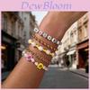 Boho Blumen Perlenarmbänder Set Mit Kunstperlen Und Buchstaben Anhängern Für Reise Geschenk