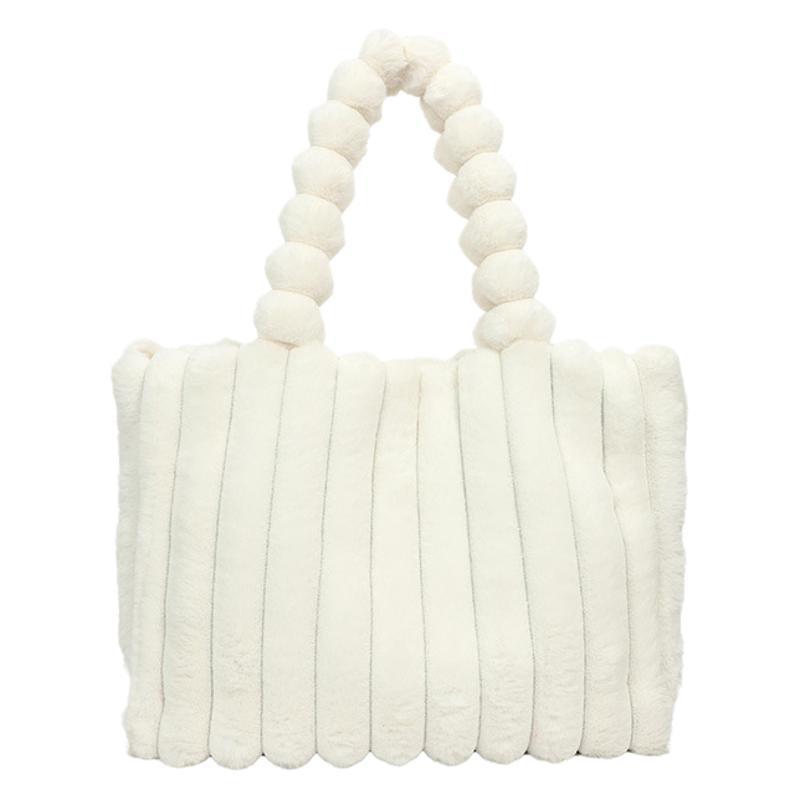 Plush Bag Women's 2025 New Fashion Simple Shoulder Bag Portable Large-capacity Plush Tote Bag