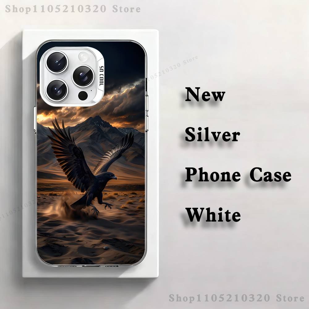 Cool Animal Eagle Art Phone Case For iPhone 17,16,15,14,13,12,11,Pro,Max,Plus,E,Air,Mini White Tpu Cover
