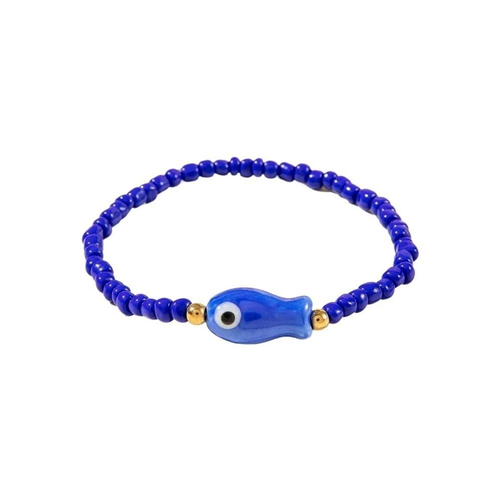 

Colorful Fish Pendant Bracelet Sea Series Beach Bangle Polka Dot Bead Bracelet Girls Couple Gift темно-синього кольору