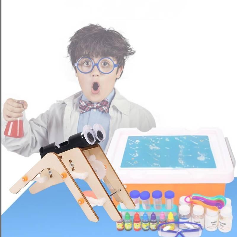 Wooden Diy Spider Bionic Robot Science Experiment Stem Educational Toy For Kids