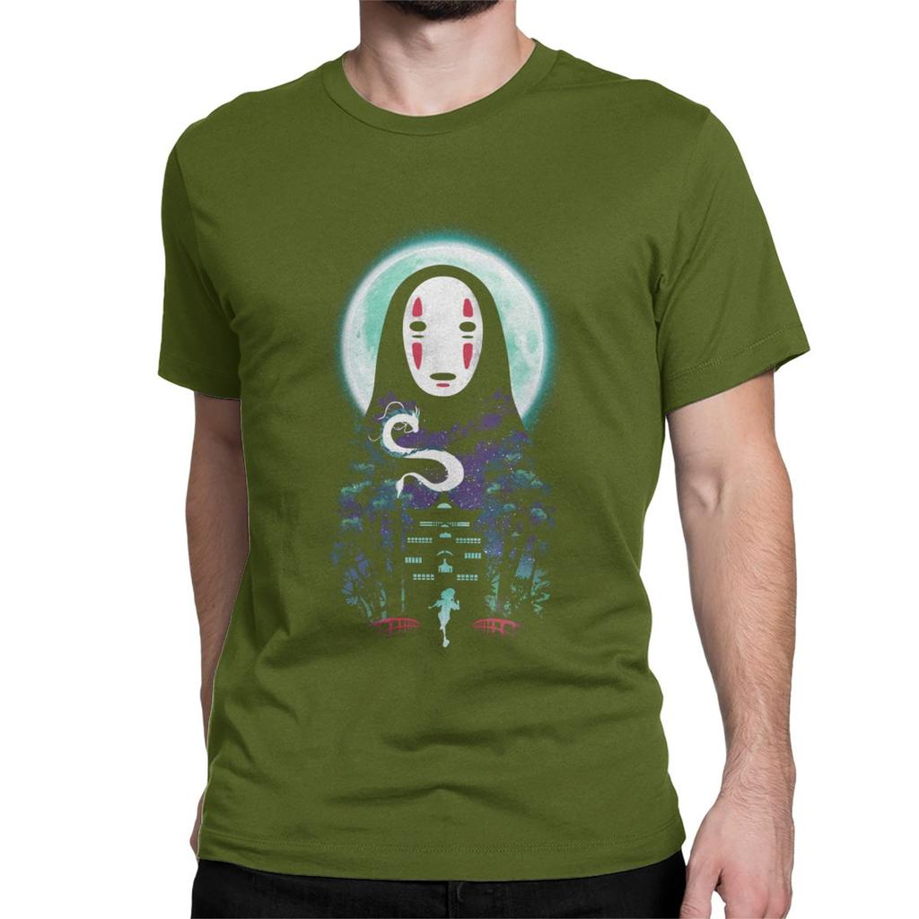 Hipster Forest Spirit T Shirts For Men Crew Neck T Shirts Spirited Away Ghibli Short Sleeve