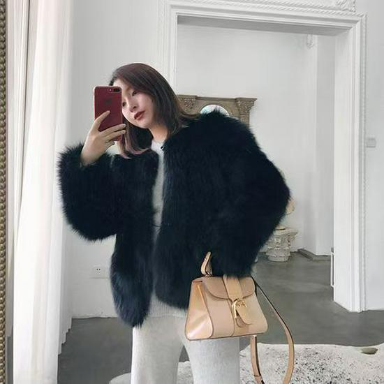 Women's Slimming Faux Fur Coat - 2025 Autumn/Winter Fashionable Plush Mink-Like Fox Fur Coat