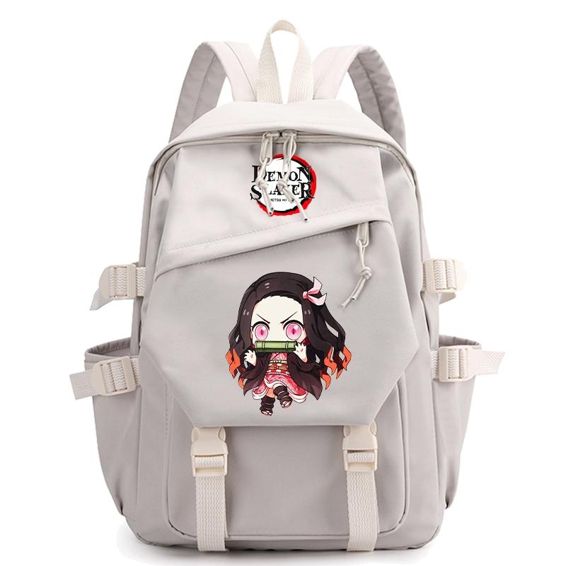 Anime Demon Slayer Ryggsekk Back To Schoolbag for Boy Girl Bookbag for Kid Gaver Menn Dame Reisebag Stor kapasitet ryggsekk