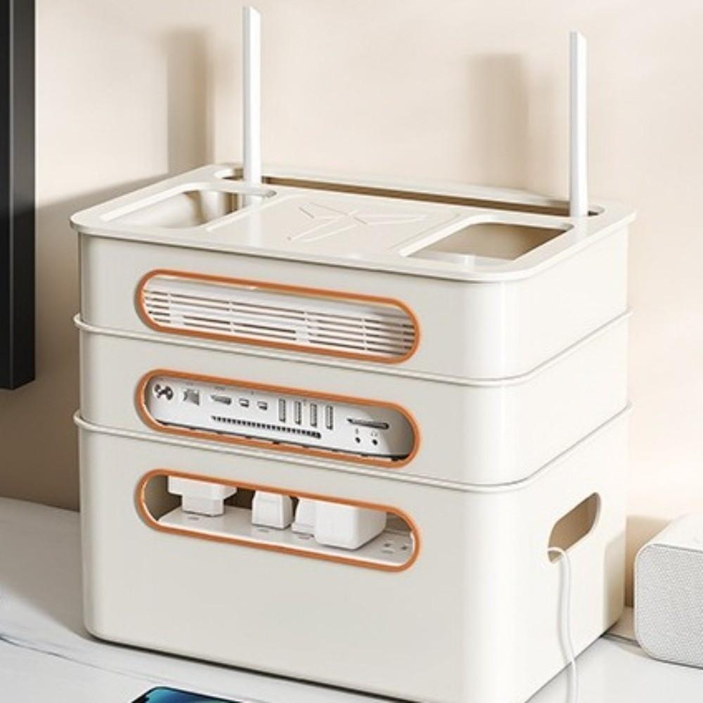 2/3/4-Tier Cable Management Box Ventilation WiFi Box Holder Router Storage Box  Living Room