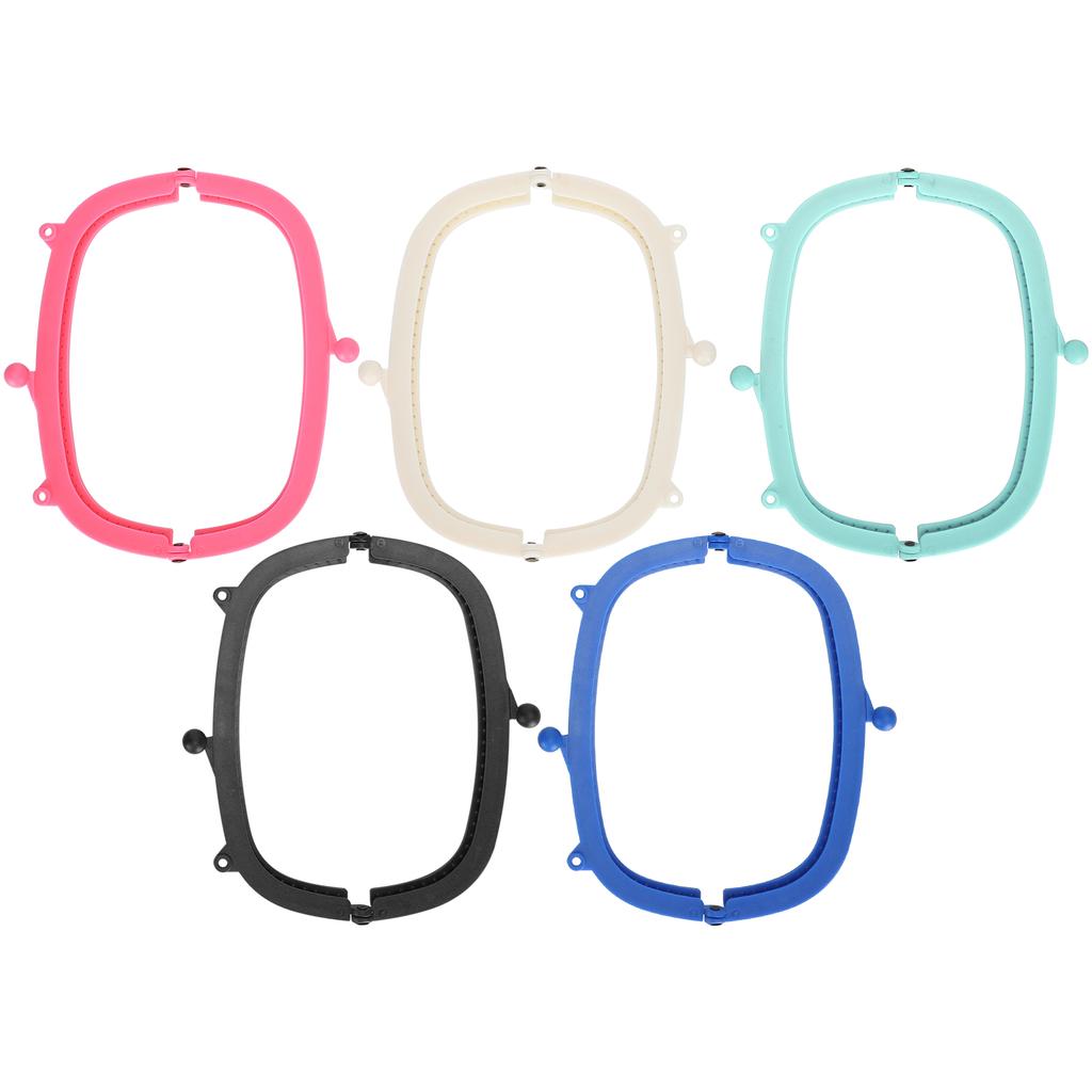 5Pcs Purse Frame Kiss Clasp Lock Colorful Curved Plastic DIY Bag Accessories 16cm