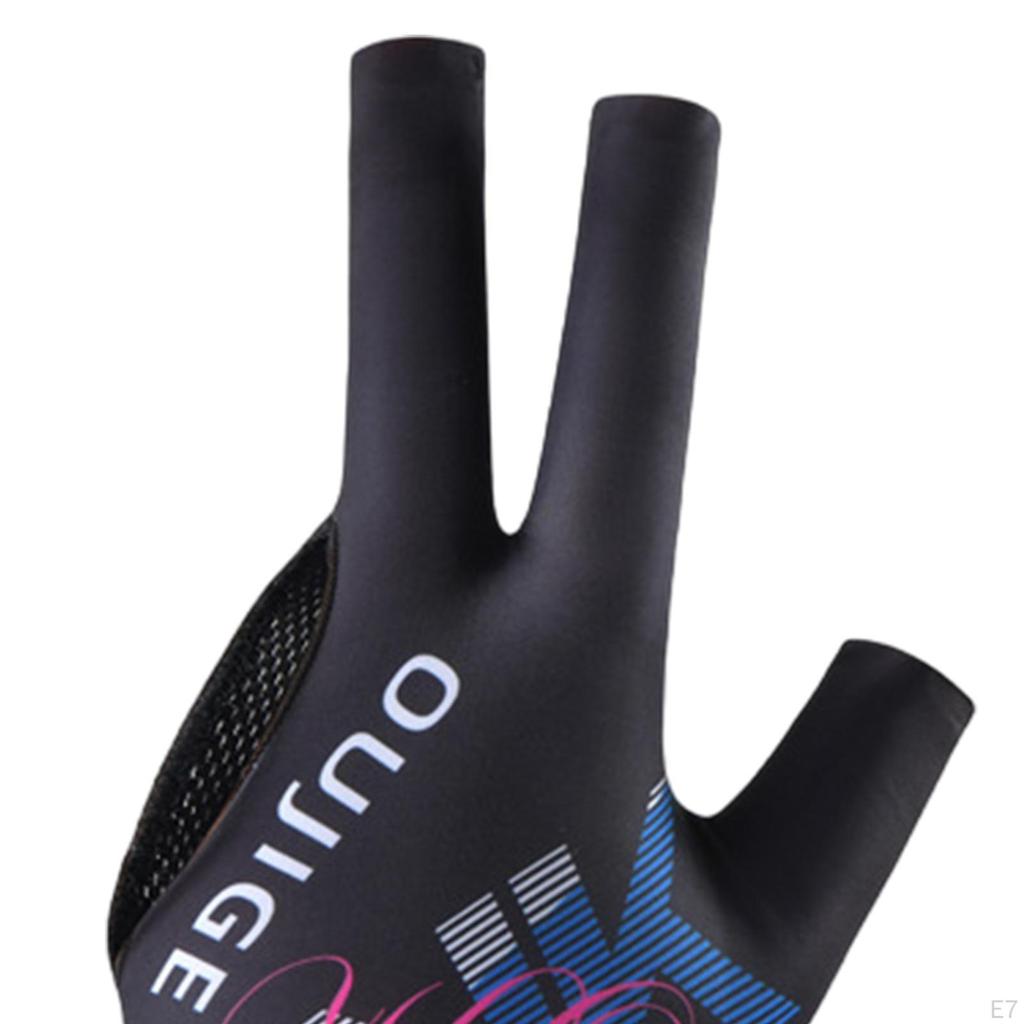 3 Finger Billiard Glove Pool Cue for Women Men Non Slip Left Hand Lightweight Snooker