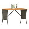 Garden Table with Acacia Wood Top Gray 105x75x72 cm Poly Rattan