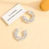 Trendy Water Drop Pattern C-shaped Earclip Threaded Stud Earrings Set Personalized Earrings Sexy Atmosphere Stud Earrings Set