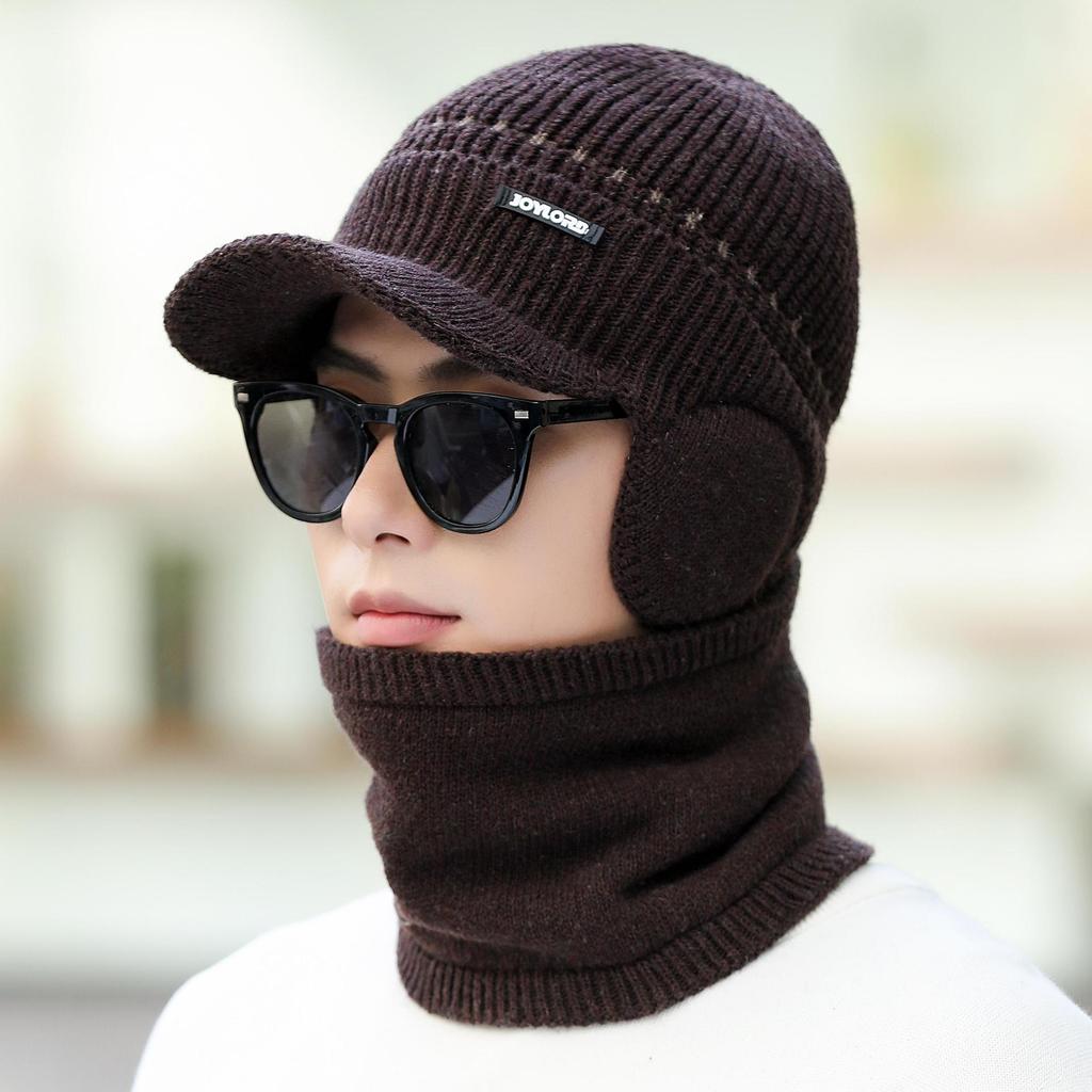 Velvet Black Hat Knitted Hat Woolen Hat Men's Winter Cold Hat Warm Wenling Plus Velvet Thickening