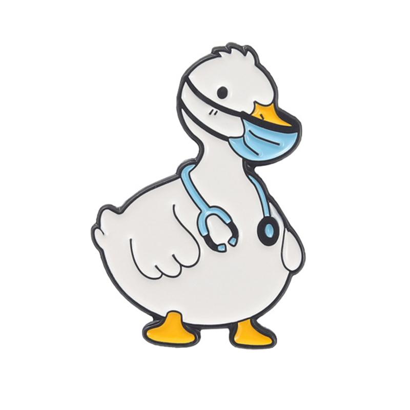Cartoon Animal Doctor Enamel Pins Trust Me I'M A Ducktor Funny Medical Cat Stethoscope Brooches Lapel Badge Jewelry Gifts