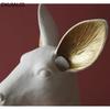 Ceramic Rabbit Head Vase White Swan Pots Porcelain Flower Figurines Hydroponic Vases for Weddings Home Decoration Ceramic Vase