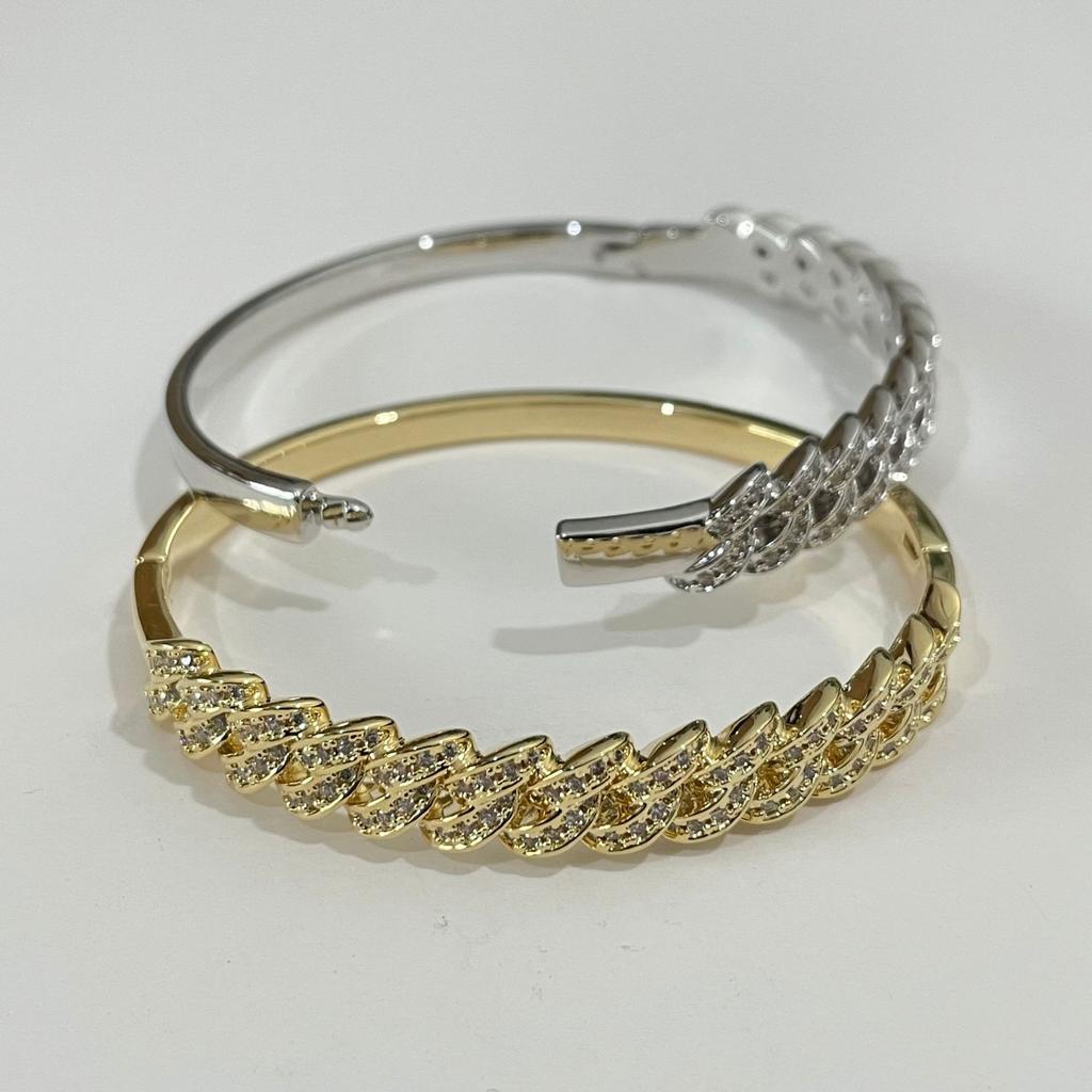 Textured Zircon Chain, Light Luxury, High-end Jewelry, Fashionable Temperament, Hollow Bracelet, Women's Bracelet