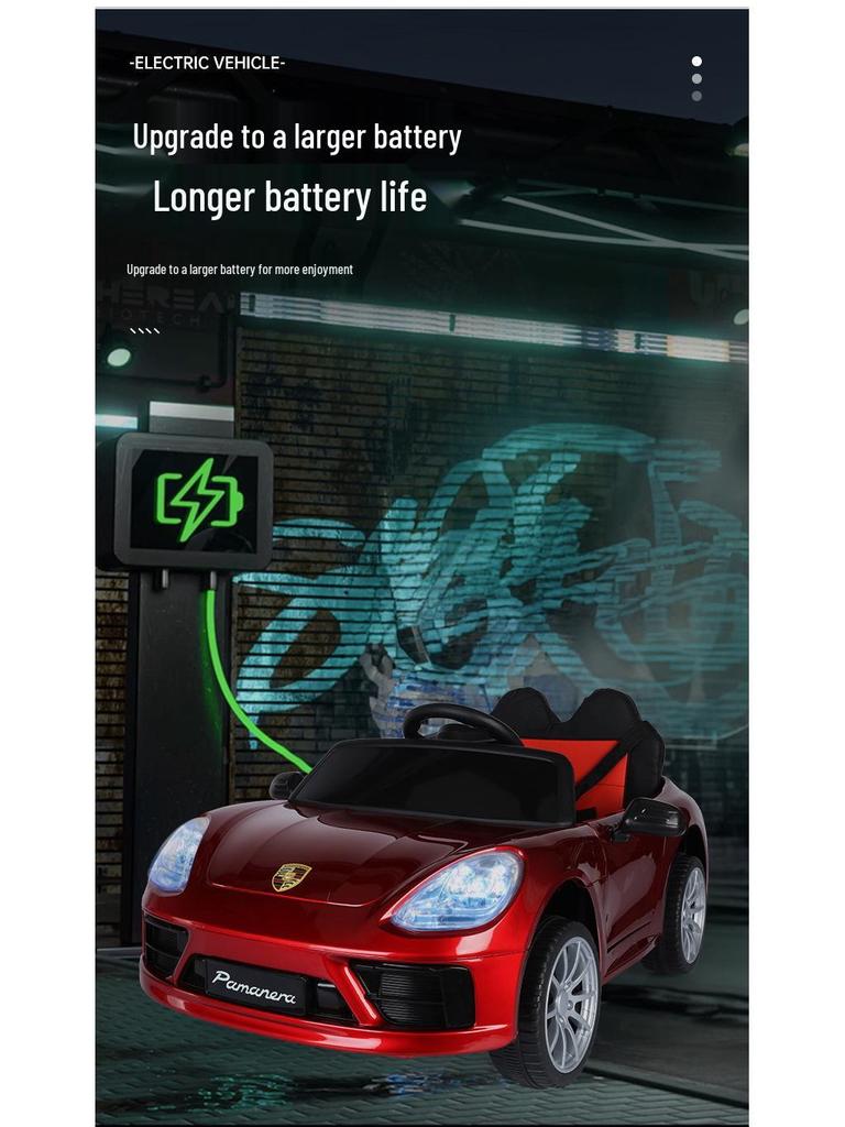 Dětské elektrické autíčko s dálkovým ovládáním, světly, hudbou a režimem kočárku pro kluky a holky.