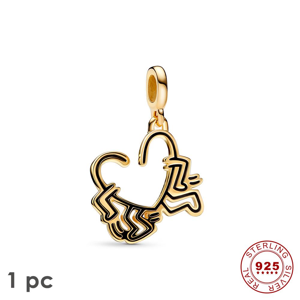 

Новый настоящий S925 стерлингового серебра Me Шарм Единорог звезда обруч из бисера подходит оригинальные браслеты Me женские украшения в форме сердца для подарка