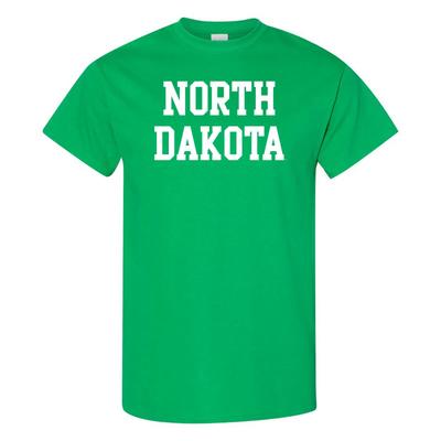 North Dakota Fighting Hawks Basic Block Short Sleeve Unisex Shirt - Irish Green