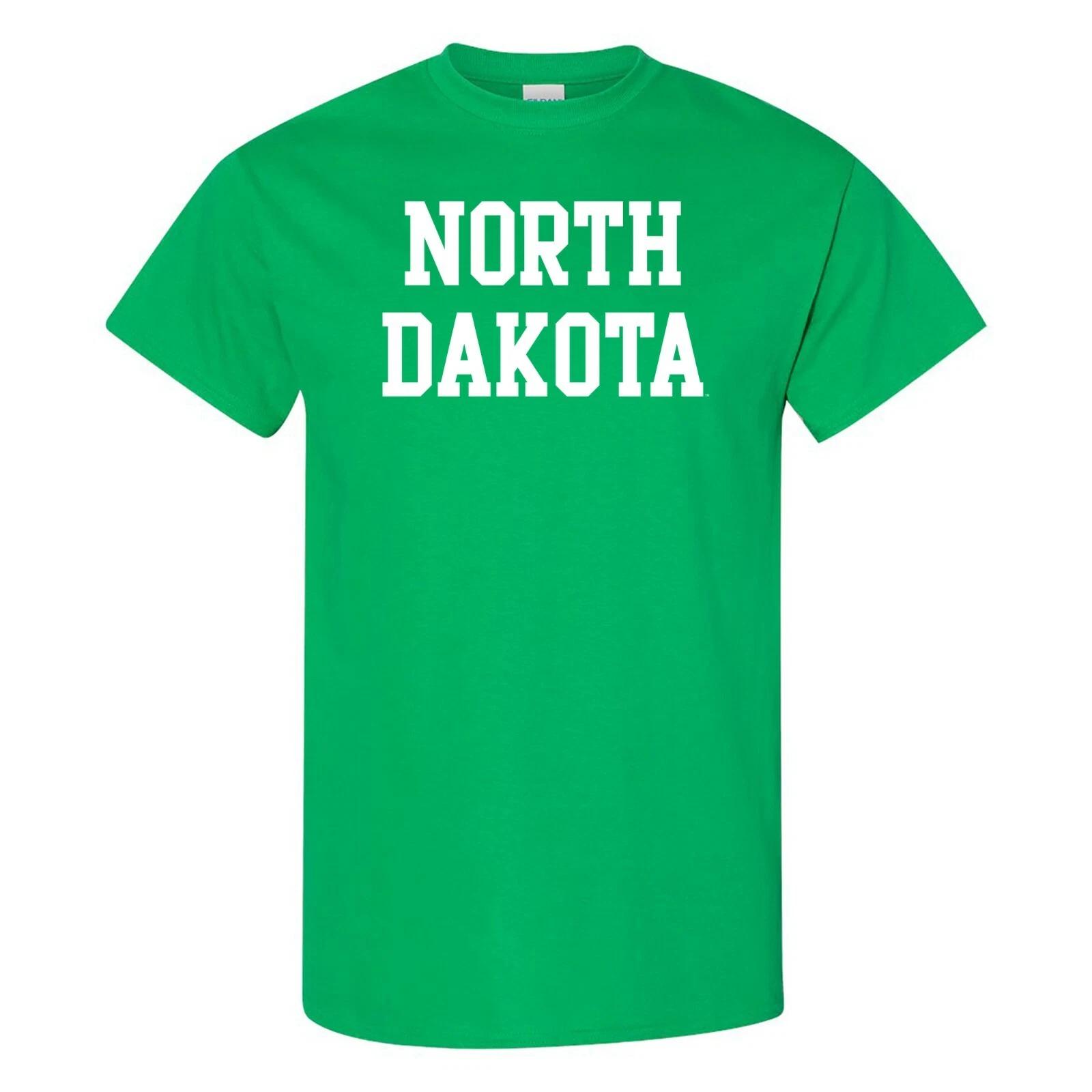 North Dakota Fighting Hawks Basic Block Short Sleeve Unisex Shirt - Irish Green L