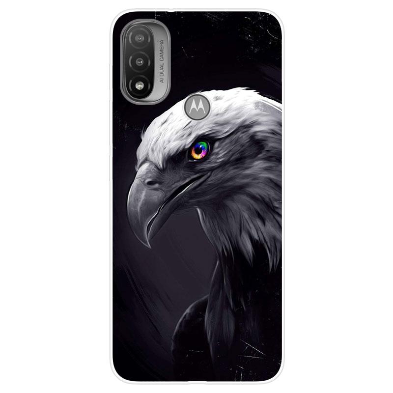 Cover Per Motorola Moto E20 – Custodia In Silicone Trasparente Con Stampa Lupo E Stylus Incluso