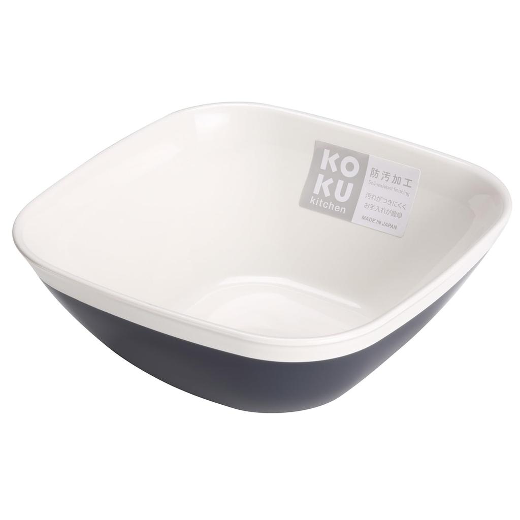 KOKUBO KOKU Small Bowl, Steel Gray, Square, Made in Japan, Dishwasher Safe, Heat Resistant, Microwave Safe, Lightweight, Shatterproof, Stylish, Cute