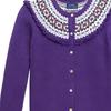 Polo Ralph Lauren Knit Sweater Kids FW23 Crew Neck Striped Trim Single-Breasted Long Sleeve Purple Kids sweater 313916542001