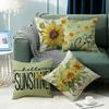Spring and Summer New Home Sofa Cushion Plant Flower Pillow Letter Printing Heat Transfer Linen Nordic