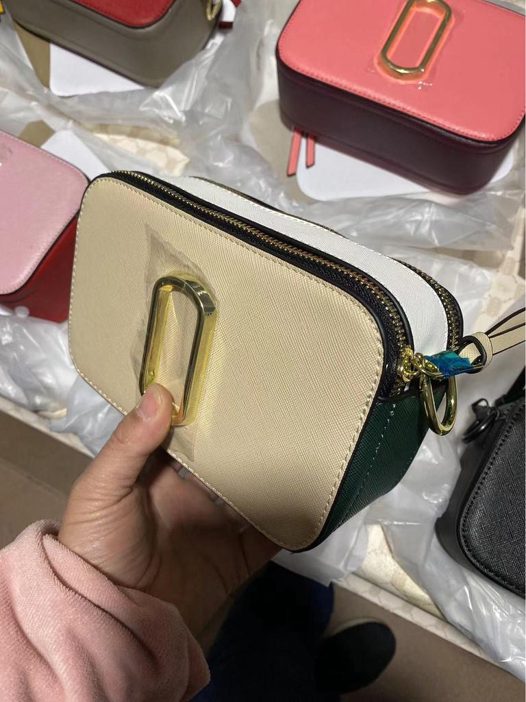 Women's 2025 Trendy Colorblock Wide Strap Camera Crossbody Bag with Double Zipper