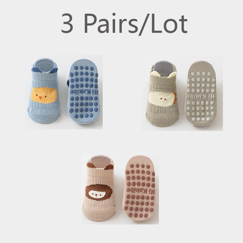 3/5 Pairs Baby Socks Cool Summer Wear Lightweight Baby Boy Socks Nonslip Cotton Socks For Newborns